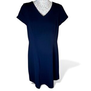 Talbots classic short sleeve versatile dress in navy blue dress- size 16 EUC